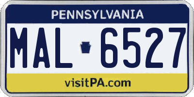 PA license plate MAL6527