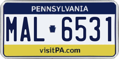 PA license plate MAL6531