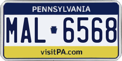 PA license plate MAL6568