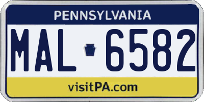 PA license plate MAL6582