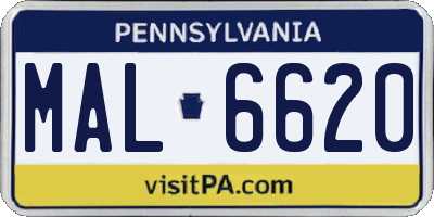 PA license plate MAL6620