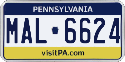 PA license plate MAL6624