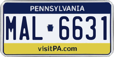 PA license plate MAL6631