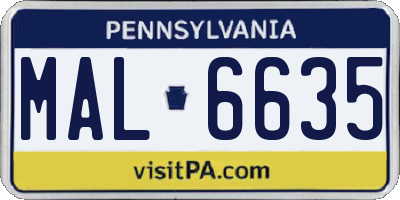 PA license plate MAL6635
