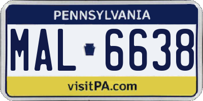 PA license plate MAL6638