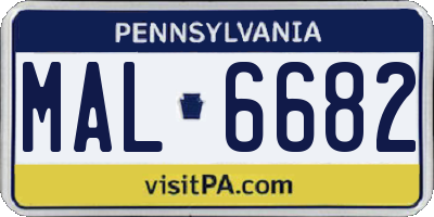 PA license plate MAL6682
