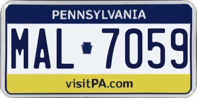 PA license plate MAL7059