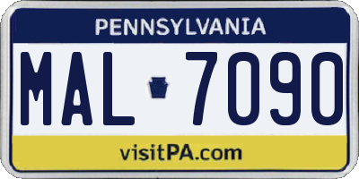 PA license plate MAL7090