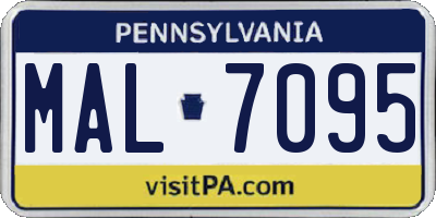 PA license plate MAL7095