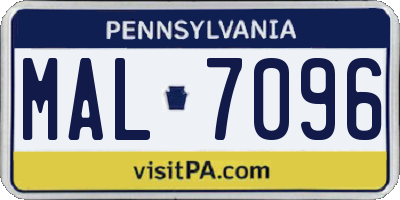 PA license plate MAL7096