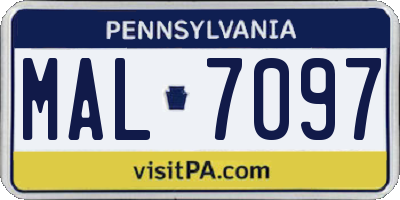 PA license plate MAL7097