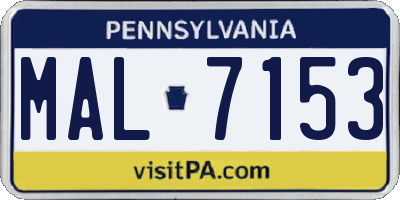 PA license plate MAL7153