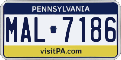 PA license plate MAL7186