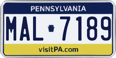 PA license plate MAL7189