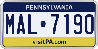 PA license plate MAL7190