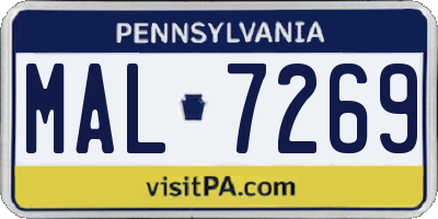 PA license plate MAL7269