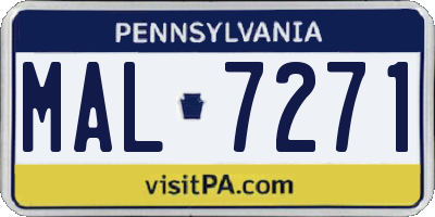 PA license plate MAL7271
