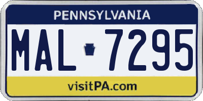 PA license plate MAL7295