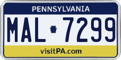 PA license plate MAL7299
