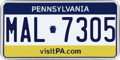 PA license plate MAL7305