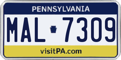 PA license plate MAL7309