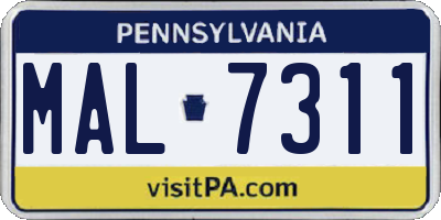 PA license plate MAL7311
