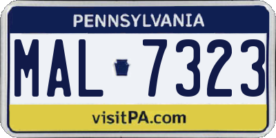 PA license plate MAL7323
