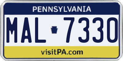 PA license plate MAL7330