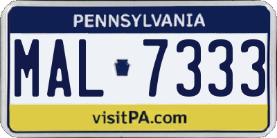 PA license plate MAL7333
