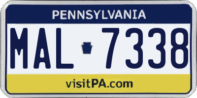 PA license plate MAL7338