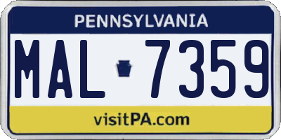 PA license plate MAL7359
