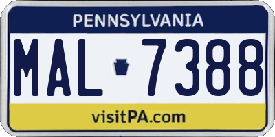 PA license plate MAL7388