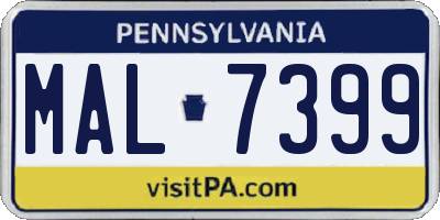 PA license plate MAL7399
