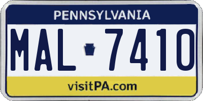 PA license plate MAL7410