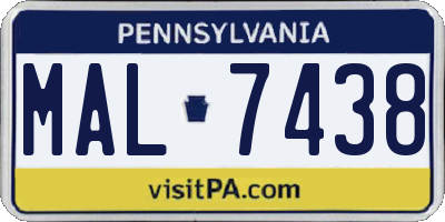 PA license plate MAL7438