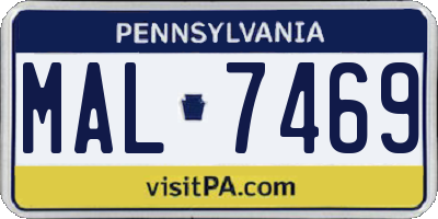 PA license plate MAL7469