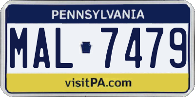 PA license plate MAL7479