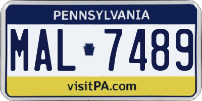 PA license plate MAL7489