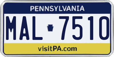 PA license plate MAL7510