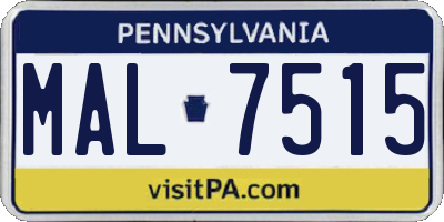 PA license plate MAL7515