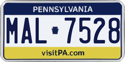 PA license plate MAL7528