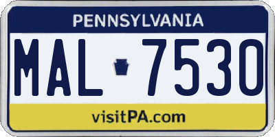 PA license plate MAL7530