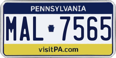 PA license plate MAL7565