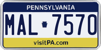 PA license plate MAL7570