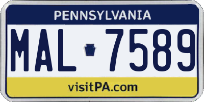 PA license plate MAL7589