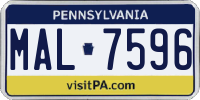 PA license plate MAL7596