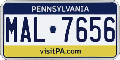 PA license plate MAL7656