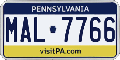 PA license plate MAL7766