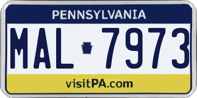 PA license plate MAL7973