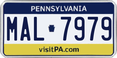 PA license plate MAL7979